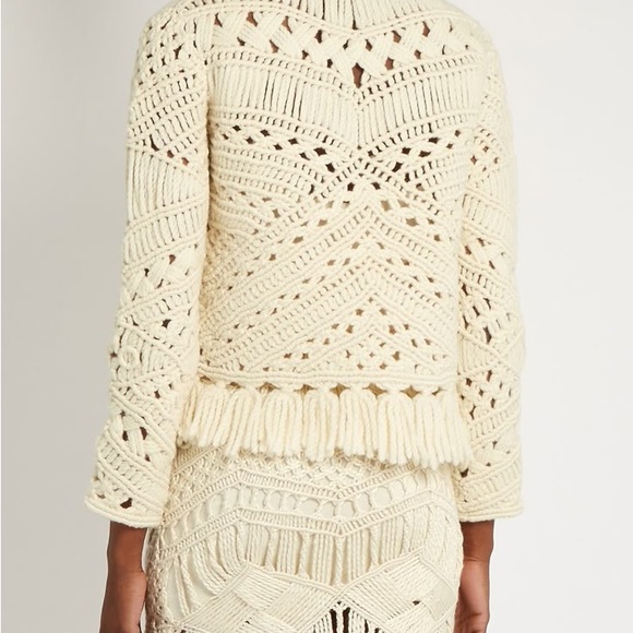 Anthropologie Cream Crochet Cardigan Sweater - Picture 12 of 15
